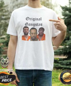 Funny Scottie Scheffler Tiger Woods John Daly Original Gangstas Mugshot T-Shirt