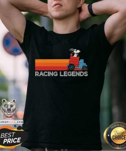 Funny Snoopy And Woodstock In Hose Racecar Racing Legends T-Shirt