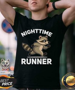 Good Running Raccoon Night Time Runner T-Shirt
