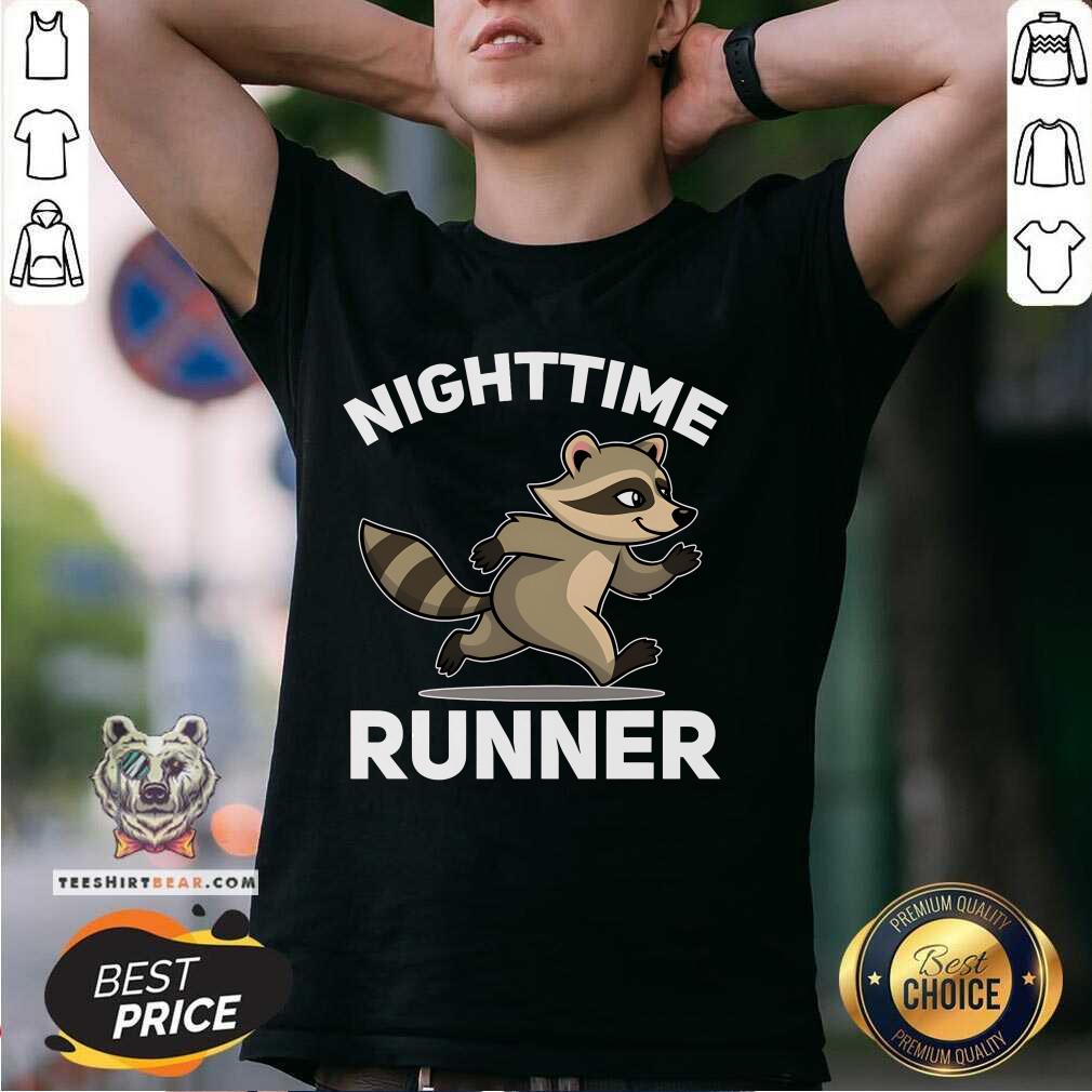 Shirt Good Running Raccoon Night Time Runner T-Shirt