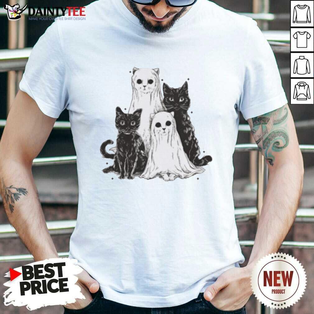 Shirt Great Cute Halloween Ghost Cat T-Shirt