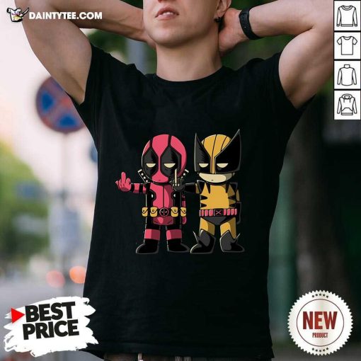 Great Deadpool And Wolverine Flip Fiction T-Shirt