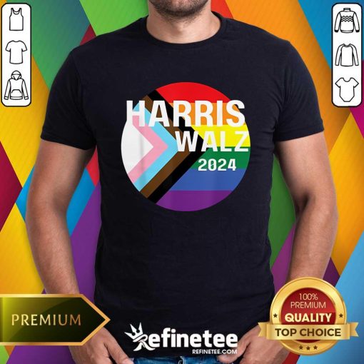 Great Harris Walz 2024 LGBTQ Gay Pride Rainbow Kamala Harris T-Shirt