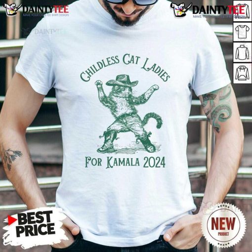 Happy Childless Cat Ladies Kamala Harris 2024 T-Shirt