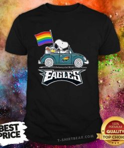 Happy Snoopy Woodstock Philadelphia Eagles Pride Flag 2024 T-Shirt