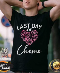 Happy Women's Breast Cancer Last Day Of Chemo Pink Ribbon T-Shirt
