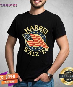Hot Kamala Harris Tim Walz-2024 American Election USA Flag T-Shirt