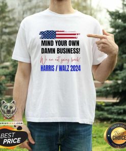 Hot Mind Your Own Damn Business We Are Not Going Back Harris Walz T-Shirt