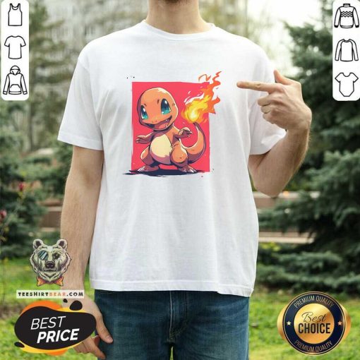 Hot Pokemon Charmander Fire Starter Paint T-Shirt