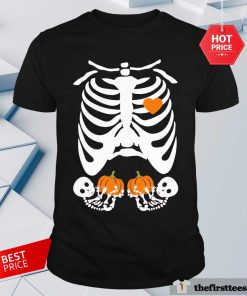 Hot Skeleton Twin Pregnancy Halloween T-Shirt
