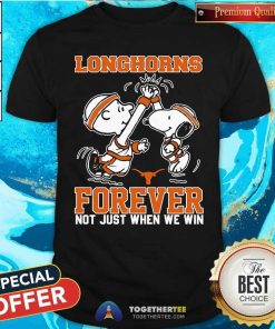 Nice Peanuts Snoopy And Charlie Brown Texas Longhorn When We Win T-Shirt