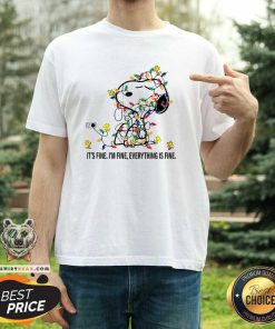 Nice Snoopy And Woodstock It's Fine I'm Fine Everything Is Fine T-Shirt