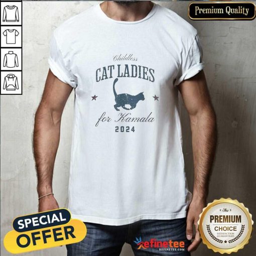 Official Childless Cat Ladies For Kamala 2024 Harris 47 Election 2024 T-Shirt