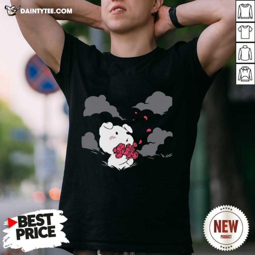 Official Cute Dog Flower Go Slowly T-Shirt