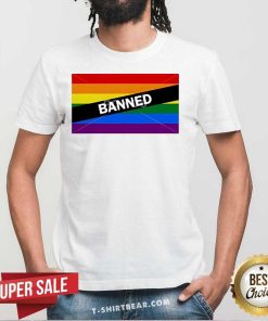 Official Donald Trump LGBTQ Pond5 Banned Ban Gay Flag T-Shirt