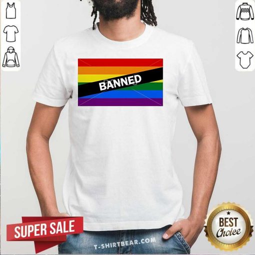 Official Donald Trump LGBTQ Pond5 Banned Ban Gay Flag T-Shirt