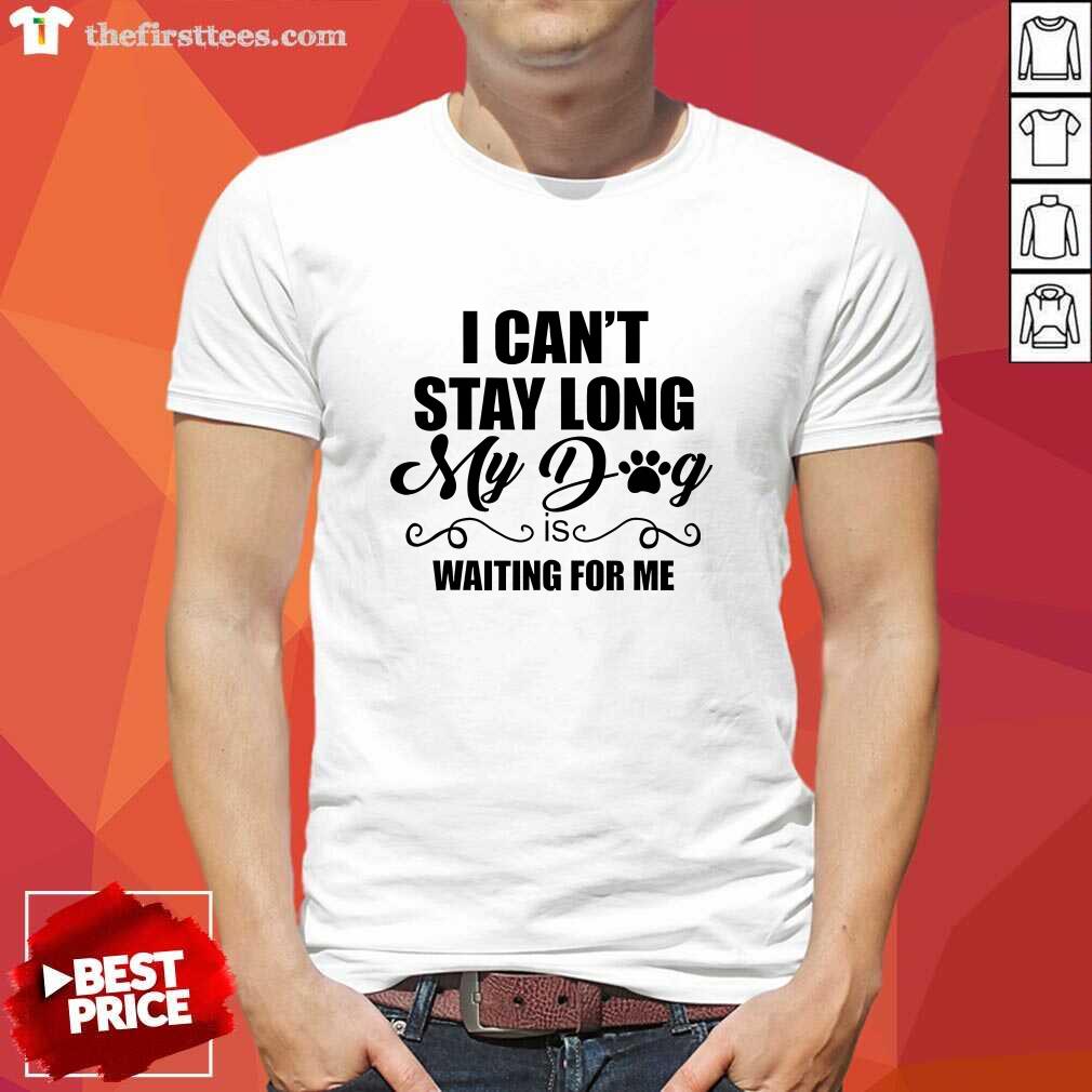 Shirt Official I Can’t Stay Long My Dog is Waiting For Me Dog Lover T-Shirt