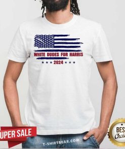 Official White Dudes For Harris 2024 President US Flag T-Shirt