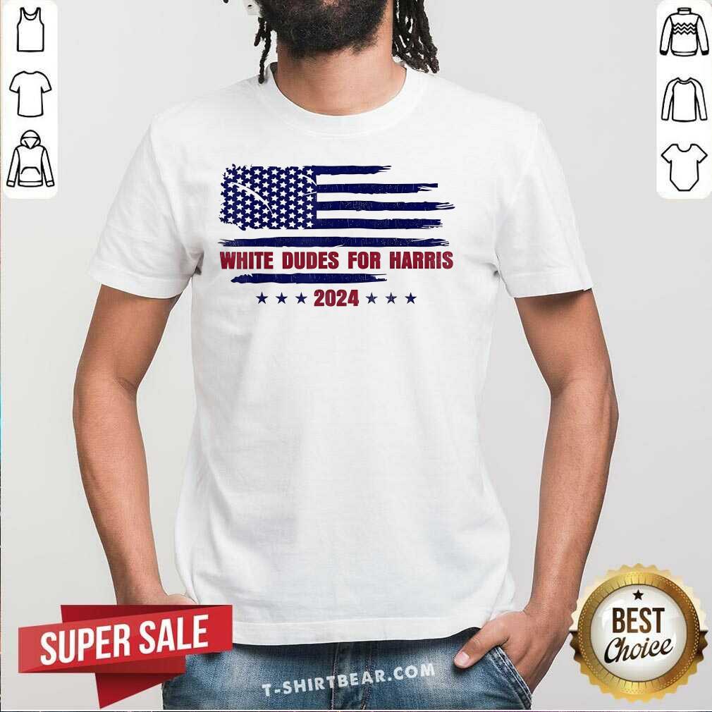 Shirt Official White Dudes For Harris 2024 President US Flag T-Shirt