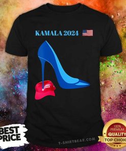 Official Womens Kamala Harris 2024 High Heel Crushed Maga Hat T-Shirt