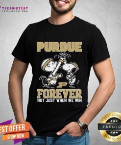 Original Peanuts Snoopy And Charlie Brown Purdue When We Win T-Shirt