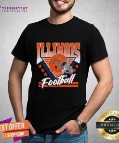 Perfect Illinois Fighting Illini Retro Football Helmet T-Shirt