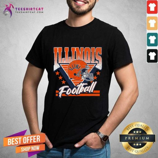 Perfect Illinois Fighting Illini Retro Football Helmet T-Shirt
