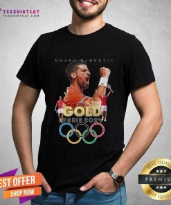 Premium Novak Djokovic Gold Olympc Paris 2024 T-Shirt