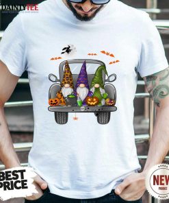 Pretty Gnomes Pumpkin Truck Happy Halloween T-Shirt