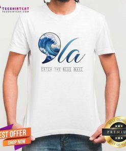 Pretty Women’s Comma La Catch The Blue Wave Print T-Shirt