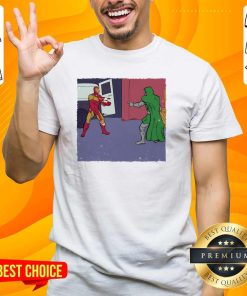 Top Doctor Doom And Iron Man Spider Man Pointing Meme T-Shirt