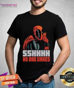Top Marvel Deadpool Sshhhh No One Cares Whisper T-Shirt