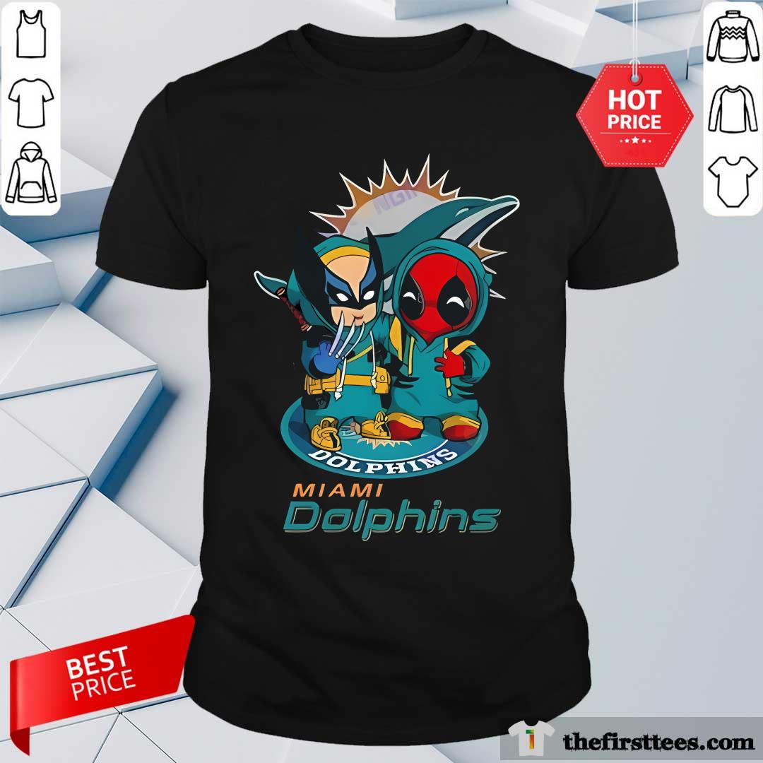 Shirt Top Miami Dolphins X Deadpool And Wolverine Fan Lovers 2024 T-Shirt