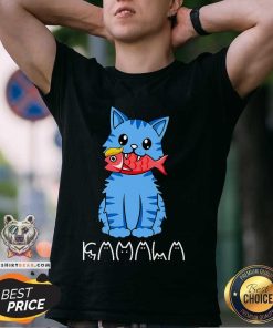 Premium Kamala Cat Eat Fish Funny Harris Trump 2024 T-Shirt