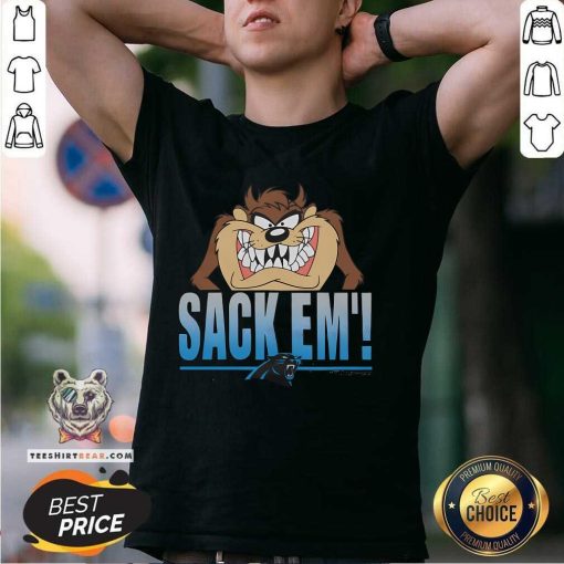 Awesome Looney Tunes Taz Sack Em' X Carolina Panthers T-Shirt