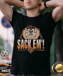 Awesome Looney Tunes Taz Sack Em' X Chicago Bears T-Shirt