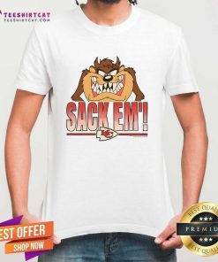 Awesome Looney Tunes Taz Sack Em' X Kansas City Chiefs T-Shirt