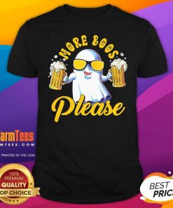 Awesome More Boos Please Ghost Beer Retro Halloween Drinking T-Shirt