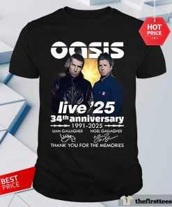 Awesome Oasis Live 25 34th Anniversary 1991-2025 T-Shirt