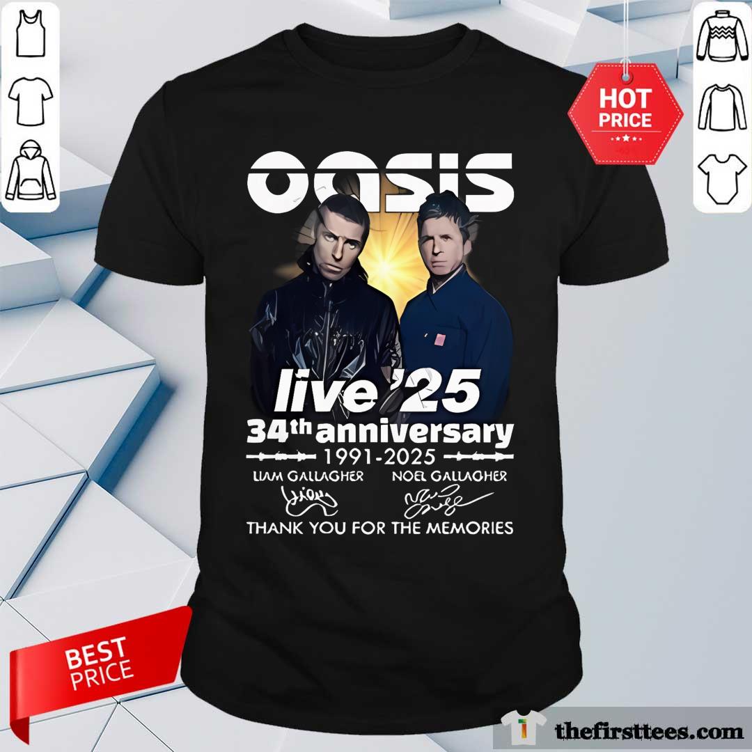 Shirt Awesome Oasis Live 25 34th Anniversary 1991-2025 T-Shirt
