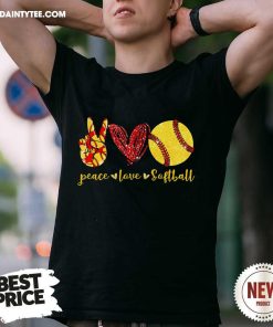 Awesome Peace Love Softball T-Shirt