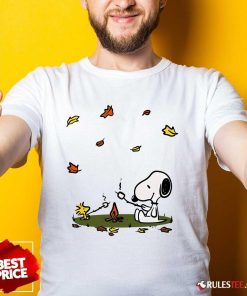 Awesome Snoopy Camping In Autumn T-Shirt