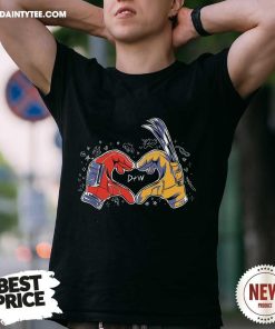 Funny Deadpool And Wolverine Guy Pals Heart T-Shirt