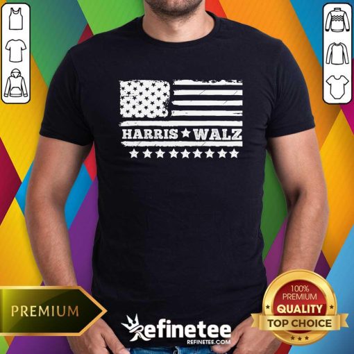 Funny Harris Waltz US Flag Election T-Shirt