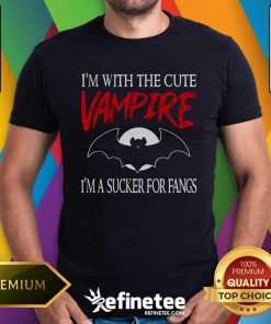 Funny I'm With The Cute Vampire Halloween T-Shirt