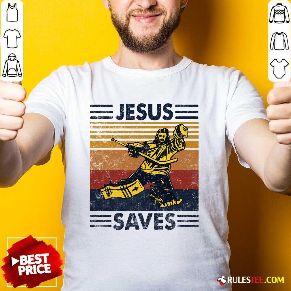 Shirt Funny Jesus Saves Ice Hockey Goalie Sport T-Shirt