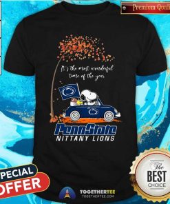 Funny Penn State Nittany Lions Snoopy Driving T-Shirt