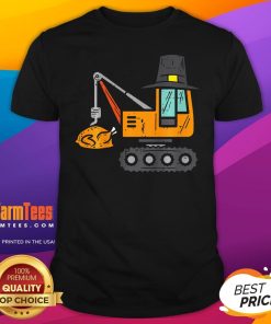 Funny Pilgrim Crane Turkey Thanksgiving Truck T-Shirt