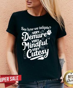 Funny See How We Tailgate The Demure Tailgating V-neck