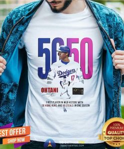 Good Los Angeles Dodgers Shohei Ohtani First 50 50 Player In MLB History T-Shirt